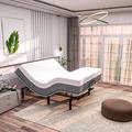 Alwyn Home Renanim SerenityFlex Adjustable Bed w/ 12" Memory Foam Mattress, Massage, USB, Remote & App | 27 H x 60 W x 80 D in | Wayfair