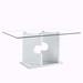 Brayden Studio® Bittick Rectangular 63" L x 35.4" W Dining Table Glass/Metal in White | 30 H x 63 W x 35.4 D in | Wayfair