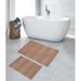 Ebern Designs 2 PC REVERSIBLE BATH RUG SET 17x24 & 21x34 WIDE CUT Cotton Blend in Brown | 21 H x 34 W x 1 D in | Wayfair