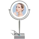 House of Hampton® Henriha Metal Round Mirror w/ 3 Color LED Touch Dimmable Metal | 12.4 H x 4.92 W x 14.88 D in | Wayfair