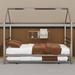 Harper Orchard Ailsa Metal Canopy Bed Metal in Gray | 67.9 H x 82.9 W x 78.3 D in | Wayfair A984A50DF6B944A7B644A3FC43E620E0