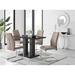 East Urban Home Eubanks High Gloss Double Pillar Dining Table Set w/ 4 Luxury Faux Leather Dining Chairs Wood/Metal in Black/Brown | Wayfair