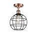 17 Stories Ballston Lake Placid 1 Light Semi-Flush Mount Steel in Brown | 12" H x 8" W x 8" D | Wayfair 09B130246BB644D5AE4D3B238B3B6EC4