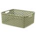 Whitmor Link Stitch Resin Form Rectangular Tote Plastic in Green | 5.5 H x 11.5 W x 14 D in | Wayfair 6707-7970-SAGE
