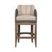 Bayou Breeze Remmie Patio Bar Stool w/ Cushion Wood/Wicker/Rattan in Brown/Gray/White | 42 H x 21 W x 23 D in | Wayfair