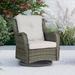 Red Barrel Studio® Outdoor Robandy Rocker Metal Chair w/ Cushions Wicker/Rattan in Gray | 38.65 H x 30 W x 32.35 D in | Wayfair