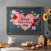 The Holiday Aisle® Sweet Hearts Collection A Framed On Canvas Painting Canvas, Solid Wood in Green/Pink/Red | 28 H x 42 W x 1.5 D in | Wayfair