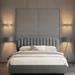 Mercer41 Seyfried Scalloped Storage Bed Upholstered/Velvet in Gray | 40.9 H x 56.1 W x 77.5 D in | Wayfair 47534727E29945D1B3476CD495B0902C