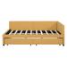 Latitude Run® Full Size Linen Upholstered Daybed w/ 2 Storage Drawers Upholstered in Yellow | 27.5 H x 78.9 W x 57.9 D in | Wayfair