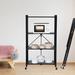 Rebrilliant Heavy Duty Foldable Metal Rack Storage Shelving Unit w/ Wheels Moving Wire/Metal in Black | 49.61"H x 27.95"W x 14.96"D | Wayfair