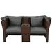 Hokku Designs 67" Wide Outdoor U-Shaped Patio Daybed w/ Cushions Metal in Brown/Gray | 64 H x 67 W x 33 D in | Wayfair