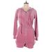 FASHION TO FIGURE Romper Collared Long sleeves: Pink Print Rompers - Women's Size 1X Plus