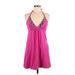 Fashion's Best Kept Secret Casual Dress - Mini V Neck Sleeveless: Pink Print Dresses - Women's Size Medium