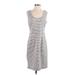 Banana Republic Factory Store Casual Dress - Sheath: Gray Stripes Dresses - Women's Size 8