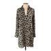Zara Basic Casual Dress: Tan Leopard Print Dresses - Women's Size Small