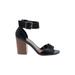 Mix No. 6 Heels: Black Solid Shoes - Women's Size 6 - Open Toe