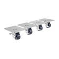 Krowne 28-169S 4 Piece Refrigerator Plate Caster Set w/ 2" Wheels, 4" x 5"