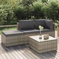 Maisonchic - 4-tlg. Garten-Lounge-Set Gartenmöbel Set Sitzgruppe Essgruppe mit Kissen Grau Poly