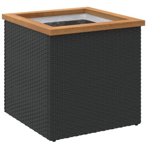 Pflanzkübel Schwarz 40x40x40 cm Poly Rattan Vidaxl