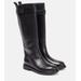 Double T Leather Knee-high Boots