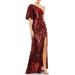 One-shoulder Sequin Column Gown