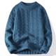 Men's Pullover Sweater Jumper Knit Sweater Ribbed Cable Knit Regular Cropped Knitted Plain Crew Neck Modern Contemporary Thermal Work Daily Wear Clothing Apparel Winter White Blue S M L