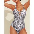 Wildlife Print Cross Back Romper Swimsuit