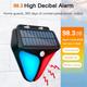Outdoor Solar Alarm Lights with Sound 4 Modes Human Body Induction Sound and Light Alarm Wall Lights Garden Orchard Farm Garage Alarm Safety System 1PC