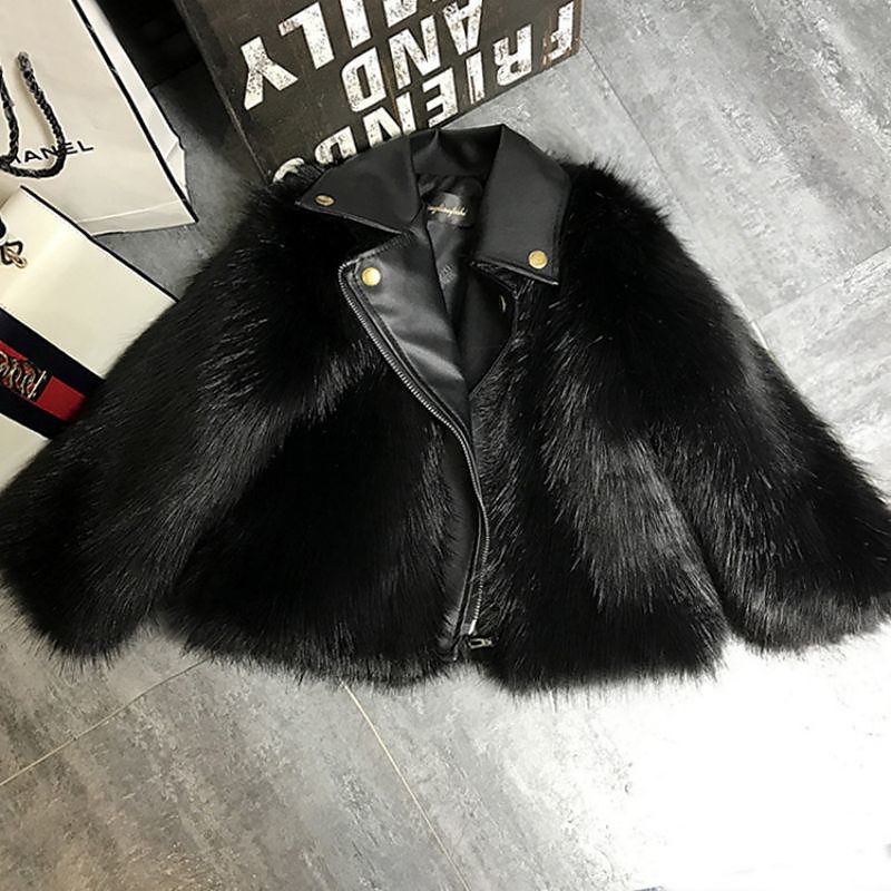 Kids Girls' Faux Fur Coat Solid Color Fashion Tassel Fringe Formal Coat Outerwear 2-12 Years Spring Wine Red Black White