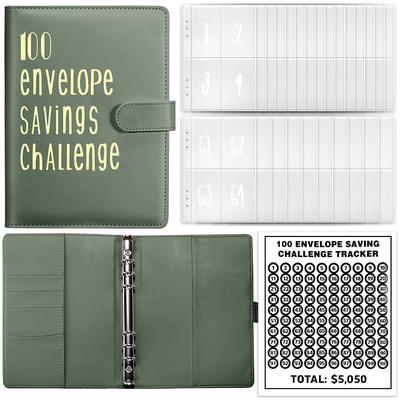 100 Envelope Challenge Binder Cash Binder with Envelope Saving Challenge Binder Money Saving Envelope for School Home Office