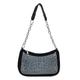 Women's Shoulder Bag Hobo Bag Suede Daily Crystals Lightweight Geometric Black Silver Rainbow