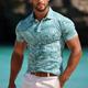 Floral Paisley Men's Vintage 3D Print Outdoor Daily Wear Streetwear Polyester Short Sleeve Turndown Polo Shirts Blue Green Spring Summer S M L Micro-elastic Lapel Polo