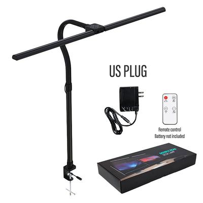 Double Head LED Clip Remote Control Desk Lamp Architect Table Lamp for Home Office Lighting 5 Color Modes and 5 Dimmable