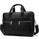 Men's Shoulder Bag Briefcase Satchel Laptop Bag Leather Office Daily Zipper Large Capacity Waterproof Durable Solid Color Dark Brown Black Brown