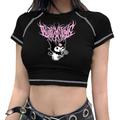 t-shirt femme crop top tee y2k style pattern street style top pour adultes e fille graphique impression t shirt kawaii manches courtes encolure dégagée tee top fille vêtements d'été