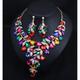 Bridal Jewelry Sets 1 set Crystal Rhinestone Alloy 1 Necklace Earrings Women's Statement Colorful Cute Fancy Flower irregular Jewelry Set For Party Wedding