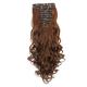 12pcs/set Long Wavy Hair Extensions Synthetic Clip In Hair Extensions Ombre Honey Blonde Dark Brown Thick Hairpieces