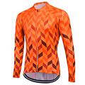 Fastcute Men's Cycling Jersey Long Sleeve Winter Plus Size Bike Sweatshirt Jersey Top with 3 Rear Pockets Mountain Bike MTB Road Bike Cycling Breathable Front Zipper Soft Quick Dry Skin Red Yellow