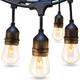 S14 Global Outdoor String Lights Commercial Grade Weatherproof Strand Edison Vintage Bulbs 10m10pcs/15m15pcs Hanging Sockets UL Listed Heavy-Duty Decorative Cafe Patio Lights for Bistro Garden