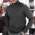 Men's Pullover Sweater Jumper Turtleneck Sweater Knit Sweater Ribbed Knit Regular Knitted Plain Roll Neck Modern Contemporary Work Daily Wear Clothing Apparel Winter Black White S M L