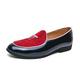 Men's Loafers Slip-Ons Dress Loafers Plus Size Leather Loafers Walking Casual Daily Party Evening PU Plush Warm Loafer Black and White Red Color Block Spring Fall