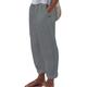Women's Linen Pants Chinos Pants Trousers 100% Cotton Chinese Style Pleated Baggy Full Length Micro-elastic Mid Waist Casual Lounge Casual Daily White Sky Blue S M Spring Fall