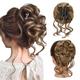 Messy Bun Hair Piece Claw Clip Hair Bun Extension Curly Wavy Tousled Updo Hair Extensions Synthetic Chignon Buns Hair Pieces for Women-Brown Mixed Blonde