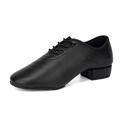 Men's Latin Shoes Ballroom Dance Shoes Practice Trainning Dance Shoes Character Shoes Indoor Professional ChaCha Oxford Split Sole Bows Thick Heel Black