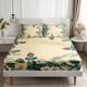 Floral Spring Pattern Fitted Sheet Set Ultra Soft Breathable Silky Bed Sheets Deep Pocket 100% Cotton Bedding Sheets 3 Piece Queen King Size