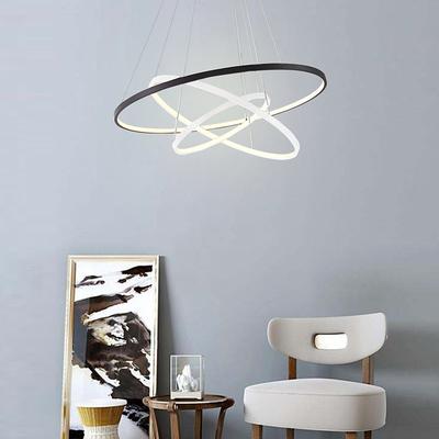 LED Pendant Light Ring Circle Design Modern Black White Oreo Design 204060 cm Dimmable Chandelier Aluminum Sputnik Zinc Alloy 110-120V 220-240V