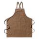 Chef Aprons for Men Women with Large Pockets, Cotton Canvas Cross Back Heavy Duty Adjustable Work Apron