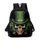 Men's Backpack 3D Print Commuter Backpack Outdoor Daily St. Patrick's Day Character Polyester Large Capacity Breathable Lightweight Zipper Print Army Green Dark Green Green