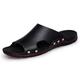 Men's Sandals Slides Flip-flops Casual Daily Faux Leather Loafer Black White Blue Spring