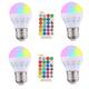 6pcs 4pcs E27 Smart Control Lamp Led RGBW Light Dimmable 3W Colorful Changing Bulb Led Light Bulb RGBW White Home Decor